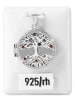 Adeliás Damen Anhänger – Lebensbaum Medaillon aus 925 Silber mit Zirkonia in silber
