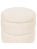 Beliani Pouf OGDEN in Weiß/Braun - (W) 35 x (H) 38 x (L) 35 cm