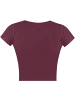 Janice 2 x Damen crop T-Shirt Nantes in Burgund