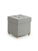 relaxdays Hocker in Hellgrau - (B)38 x (H)38 x (T)38 cm