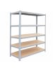 relaxdays Schwerlastregal in Grau/ Braun - (B)120 x (H)200 x (T)60 cm