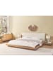 Beliani Doppelbett ZEN in Braun/Weiß - (W) 328 x (H) 86 x (L) 229 cm
