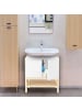 relaxdays Waschbeckenunterschrank in Weiß/ Natur - (B)60 x (H)60,5 x (T)33 cm