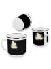 Mr. & Mrs. Panda Camping Emaille Tasse 10. Hochzeitstag Rosenhoc... in Schwarz