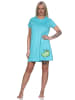 NORMANN Nachthemd kurzarm Kiwi Print - 86397 in türkis