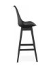KADIMA DESIGN Barhocker aus Holz mit Kunststoffsitz | Modern Minimalistisch in Schwarz