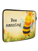 Mr. & Mrs. Panda Laptop Sleeve Biene König Design mit Spruch in Weiß