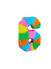 relaxdays Pinata Zahl 6 in Bunt