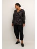KAFFE curve Langarm-Bluse KCelsa in Brindle/Midnight Doodle Print