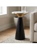 FineBuy Beistelltisch in Schwarz / Marmor / 28x28x54