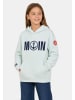 Sublevel Hoodie Kapuze Frontprint Kängurutasche Look in Grün-2