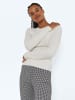 Noisy may Slim Fit Stretch Strickpullover Gerippt NMSHI in Weiß