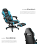 tectake Racing Bürostuhl Comodo inklusive Lendenkissen, Belastbarkeit 120 kg, schwarz/az