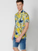 KOROSHI Kurzarmshirt in gelb