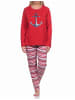 NORMANN langarm Schlafanzug Pyjama Oberteil Anker - 77343 in rot