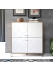 CALICOSY Hohes Sideboard 4 Türen matt w in Weiß - (W)123  x (H)136  x (L)40 cm