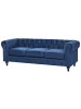Beliani 2-tlg Sitzgruppe CHESTERFIELD in Blau/Braun