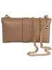 Florence Leder Schultertasche, Clutch Florence Tasche taupe, beige ca. 23cm
