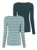 FLASHLIGHTS Langarmshirt in petrol/mint+petrol