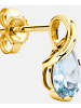 Diamant L'éternel Ohrstecker aus 375 Gelbgold mit Aquamarin