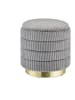 relaxdays Samthocker in Grau/ Gold - (H)43,5 x Ø 41 cm