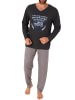 NORMANN Pyjama langarm Schlafanzug - 70372 in dunkelgrau