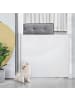 Pawhut Hunde Türschutzgitter Weiß 115L x 5,5B x 82,5H cm