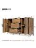 ABRIHOME Sideboard Eiche-Dekor Kommode mit 2 Türen und 3 Schubladen