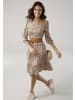 Laura Scott Jerseykleid in taupe-geblümt