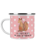 Mr. & Mrs. Panda Teetasse Einhorn Glauben mit Spruch in Rot Pastell
