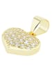Adeliás Damen Anhänger – Herz Herzanhänger aus 925 Silber mit Zirkonia in gold