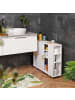 relaxdays Nischenschrank in Weiß/ Natur - (B)19,5 x (H)62 x (T)64 cm