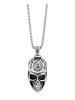 Adeliás Herren Halskette mit Anhänger – Totenkopf aus Edelstahl in silber