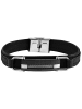 Adeliás Unisex Armband aus Leder 21 cm in schwarz