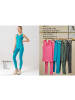 COFI 1453 Damen Gym Fitness Outfit Jogging Sport Set Frauen Yoga in Blau