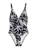 Marc O'Polo Badeanzug Abstract Floral in black/white cotton print