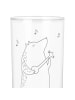 Mr. & Mrs. Panda Wasserglas Bär Gitarre mit Spruch in Transparent