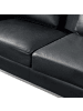 Beliani 4-tlg Ecksofa OSLO in Schwarz/Silber linksseitig