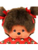 Monchhichi Mädchen im Monchi-Kleid | 20 cm Monchhichi Puppe | zwei rote Zöpfchen