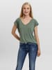 Vero Moda Basic Stretch T-Shirt V-Neck VMFILLI in Grün-2