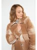 VINAJA Women Übergangsmantel Aus Wollgemisch in Kariert Beige Braun