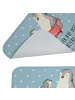 Mr. & Mrs. Panda fußmatte bad Pinguin mit Kind mit Spruch in Blau Pastell