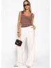SASSYCLASSY Top mit Ziernaht in Braun