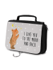 Mr. & Mrs. Panda Waschtasche Verliebter Bär mit Spruch in Grau Pastell