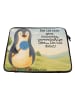 Mr. & Mrs. Panda Laptop Tasche Pinguin Lolli Design mit Spruch in Weiß