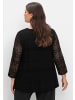 sheego Spitzenshirt in schwarz