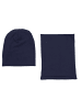 TupTam Unisex Kinder Beanie Mütze Schlauchschal Set in black denim