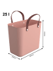 Rotho Albula 2er-Set Einkaufskörbe Taschen 25l in Mauve Rosa