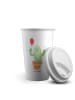 Mr. & Mrs. Panda ToGo Kaffeebecher Kaktus Luftballon ohne Spruch in Weiß