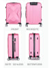 Cheffinger Reisekoffer ABS-03 Koffer 3-teilig Hartschale Trolley Set Kofferset in Rosa